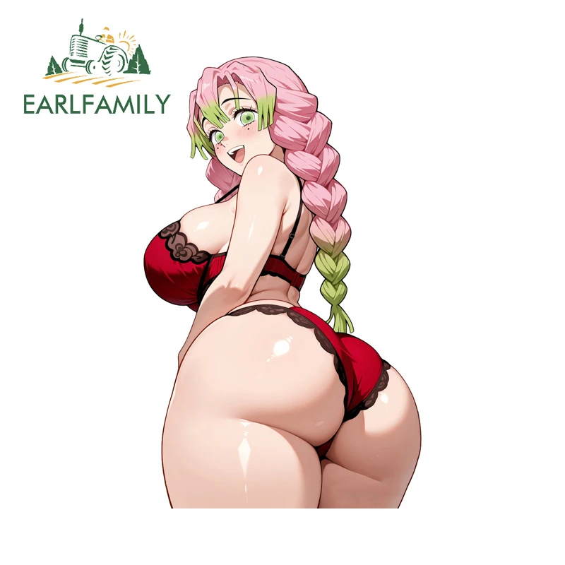 EARLFAMILY الحمار الكبير ميتسوري كانروجي هنتاي ملصقات السيارات شخصية باردة الشارات نابضة بالحياة واقية من الشمس مرآة الرؤية الخلفية الديكور #2