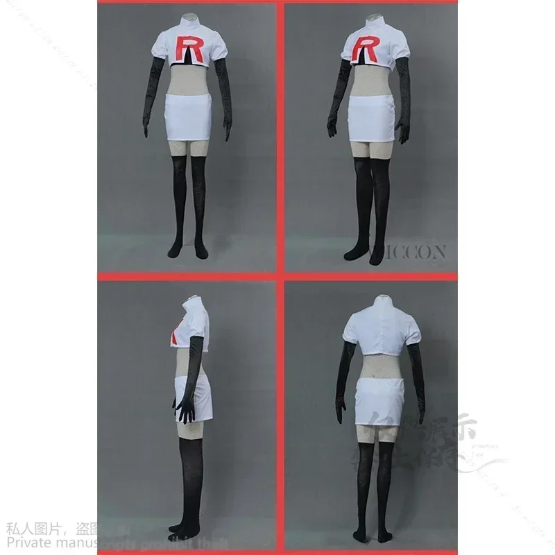Game Team Rocket Cosplay Jessie Musashi James Kojirou Costume Halloween Anime Accessories Wig Full Set Roleplay Cos Sportwear view 4