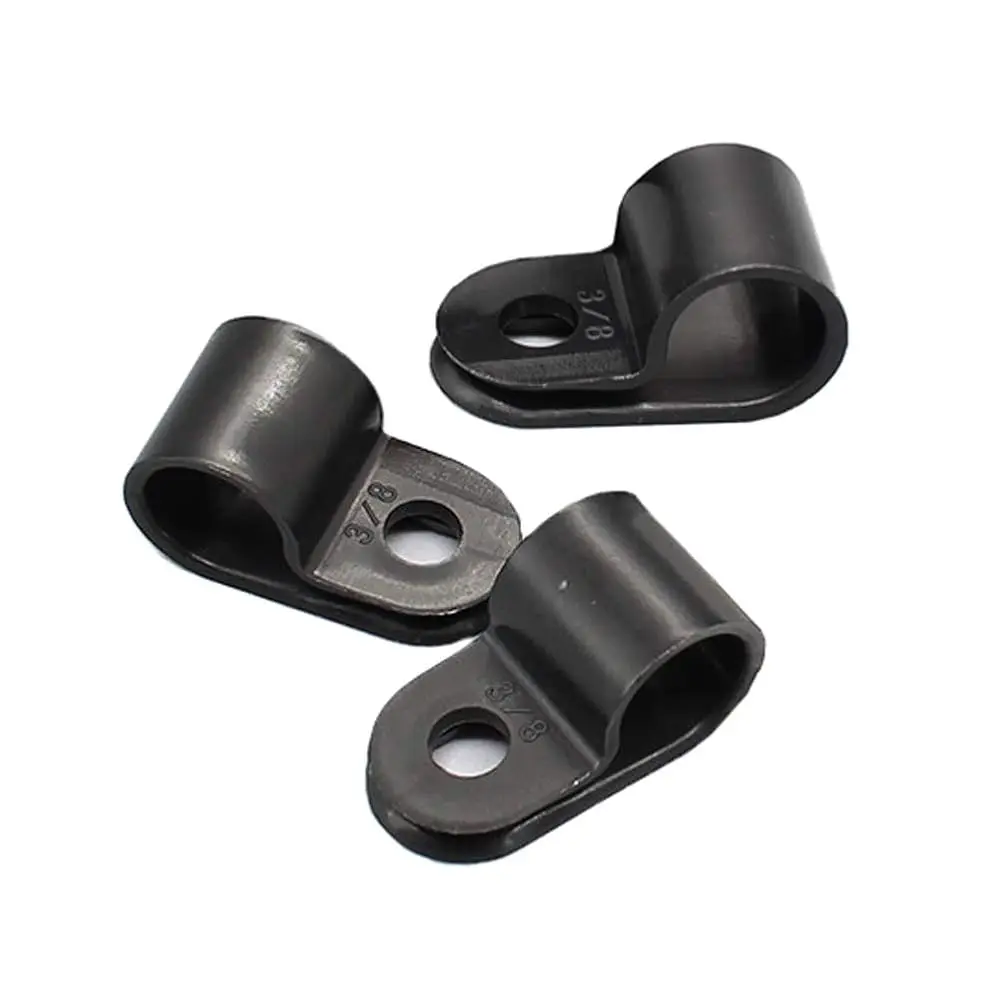 

100 штук нейлоновых R-образных кабельных зажимов 3/8 дюйма (9,5 мм), органайзеры для проводов, R-образные фиксаторы для кабелей, нейлоновые зажимы для проводов