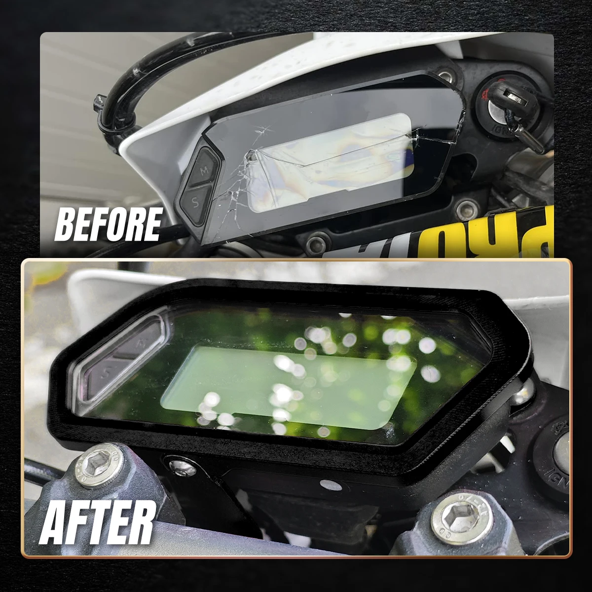 1x Motorcycles Screen Dashboard Display Guard Cover Black Protector Cover Modification Exterior Parts Tools For Surron Ultra Bee view 4