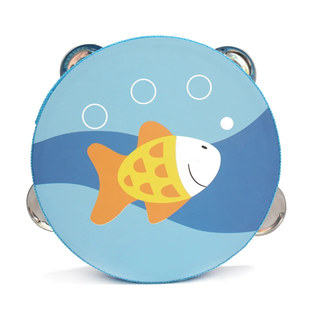 

10Cm Cartoon Tambourine For Hand Coordination Food Grade Safe Musical Instrument Educational Preschool
