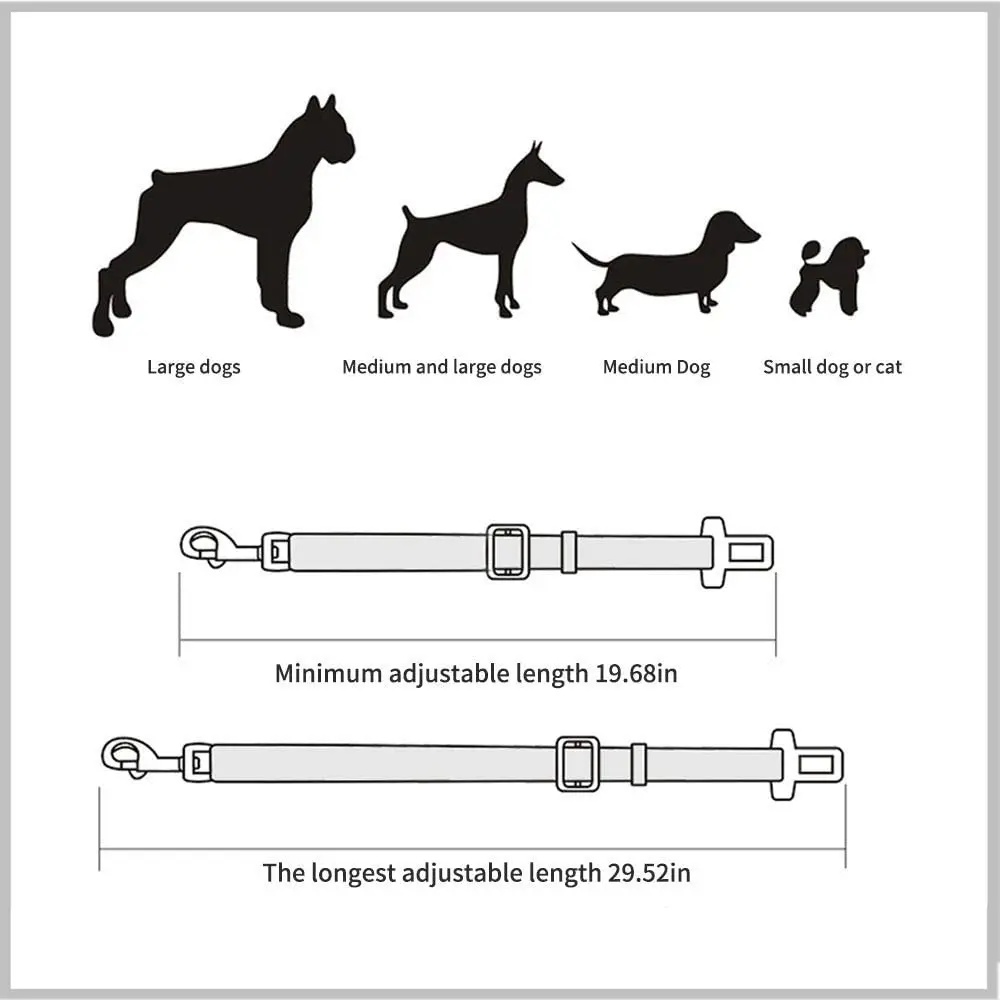 Cinturón de seguridad ajustable para perro y gato, arnés con Clip de plomo, palanca de seguridad de tracción, accesorios para perros