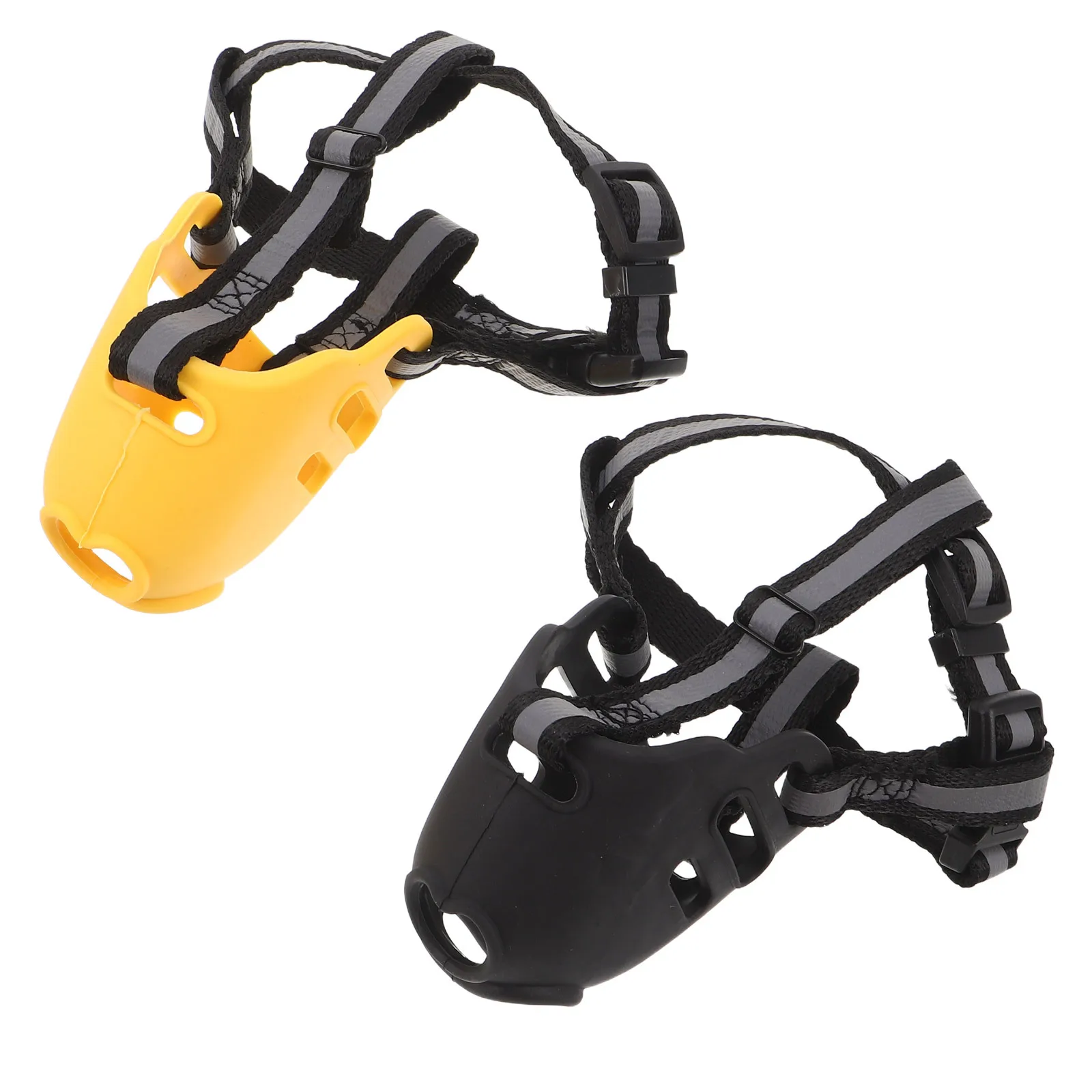

2Pcs Pet Muzzle Dog Snout Guard Breathable Mesh Anti-Chewing Muzzle for Small Dogs Puppy Adjustable Mouth Cover for Training