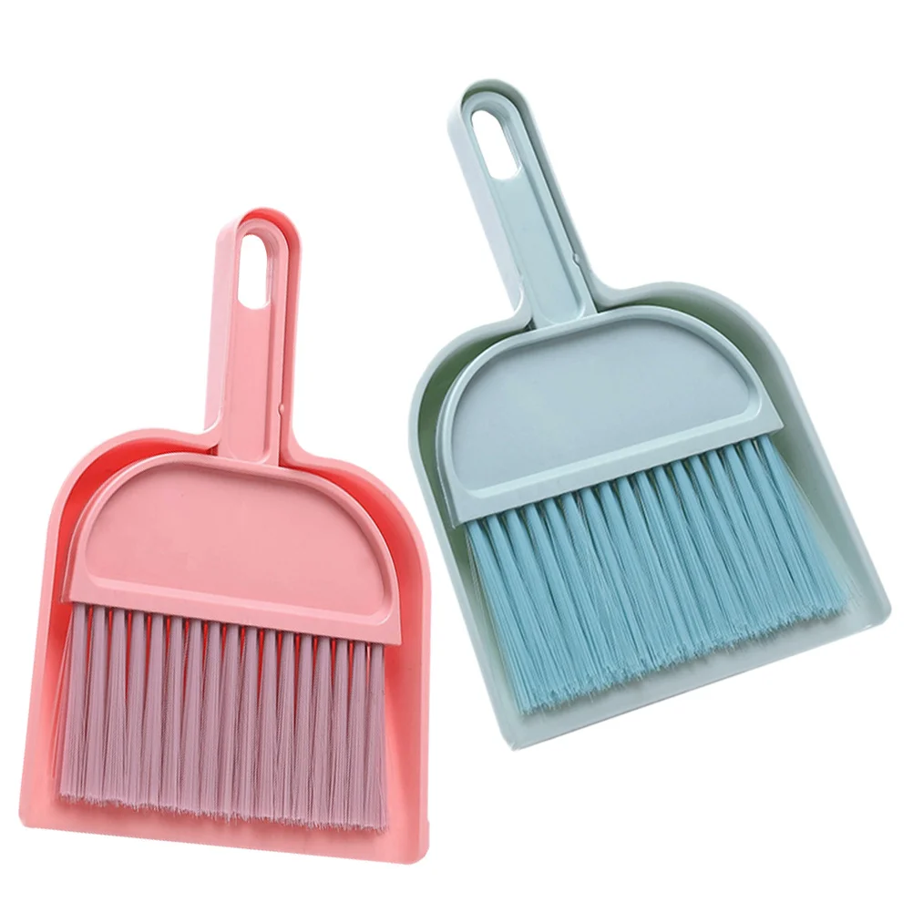

2Set Mini Desktop Dustpan Brush Set Small Portable Handheld Cleaning Broom for Table Surface Mini Broom and Dustpan Set