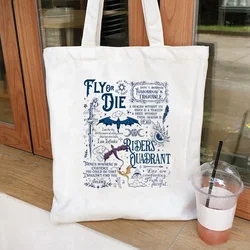 Fourth Wing Canvas Basgiath War College Dragon Rider Tote Bag Violet Sorrengail Xaden Riorson Dark Fantasy Academia Tote Bags