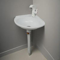 Small apartment bathroom sink wall-mounted bathroom corner basin triangle wash basin drill-free installation self-adhesive