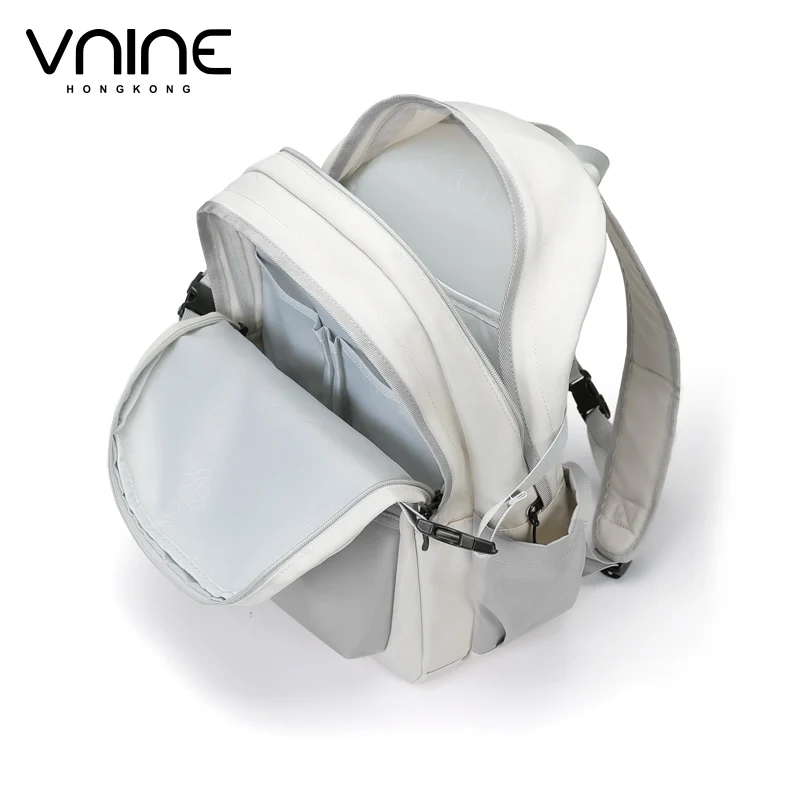 V.NINE-mochilas Unisex impermeables de nailon para ordenador portátil de 15 pulgadas, mochila informal para hombre y mujer, bolsa ligera con múltiples bolsillos