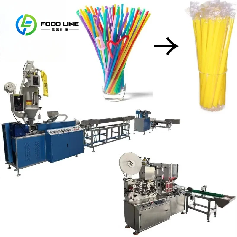 Customized Multi Unit Straw Extruder Line With Auto Hopper And Packing Machine For Plastic Straws Bulk Purchase Save Money Bulk