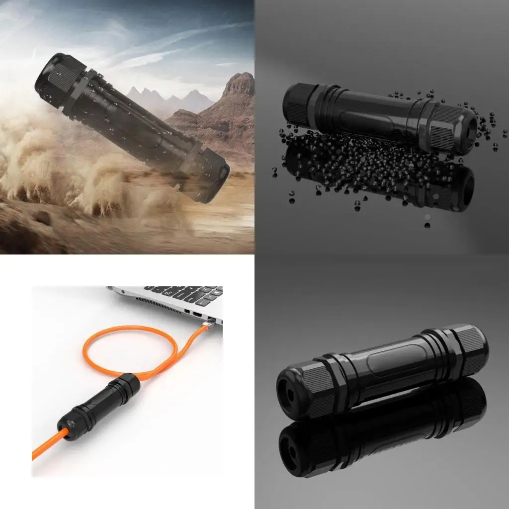 

652f RJ45 Водонепроницаемый CAT5/CAT5E 8P8C Разъем Ethernet LAN Cable Cable Double Head Adanapter LAN Adapter