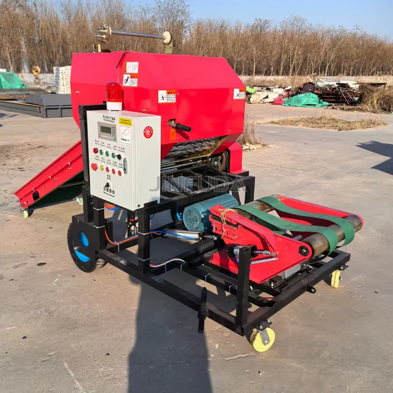 Corn Silage Bundle Baling Machine Mini Round Dry Maize Baler For Dairy Farm