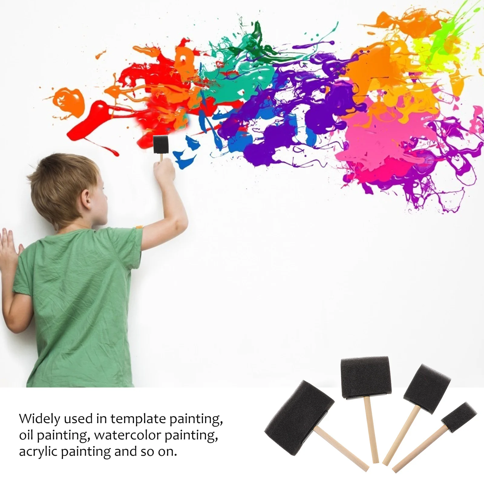 Ensemble de pinceaux éponge pour enfants, 26 pièces, outils de peinture pour aquarelle acrylique, peinture à l'huile, bricolage, artisanat d'art, fournitures de dessin Graffiti