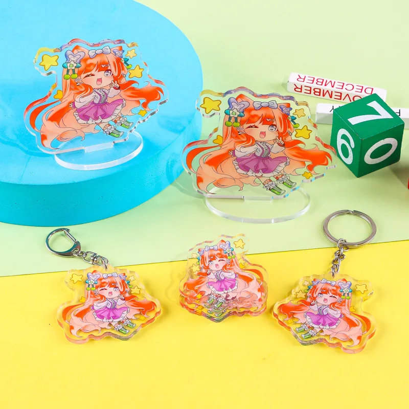 Wholesale Acrylic Stand Custom Cartoon Anime Photo Keychain Dog Cat Animal Character Picture Personalized Keyring Fans Gift
