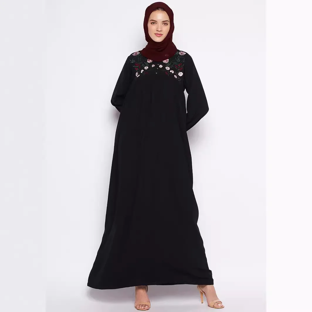 M261# Muslim Women's Dress Abaya Robe Heavy Industry Embroidered Loose fitting Dress Long Dress