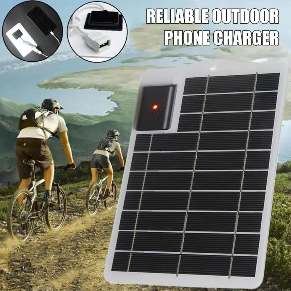 Solar Panel Charger High Efficiency USB Output Waterproof Fast Charging Reliable Multifunctional Multi-Device Charging Power Ban