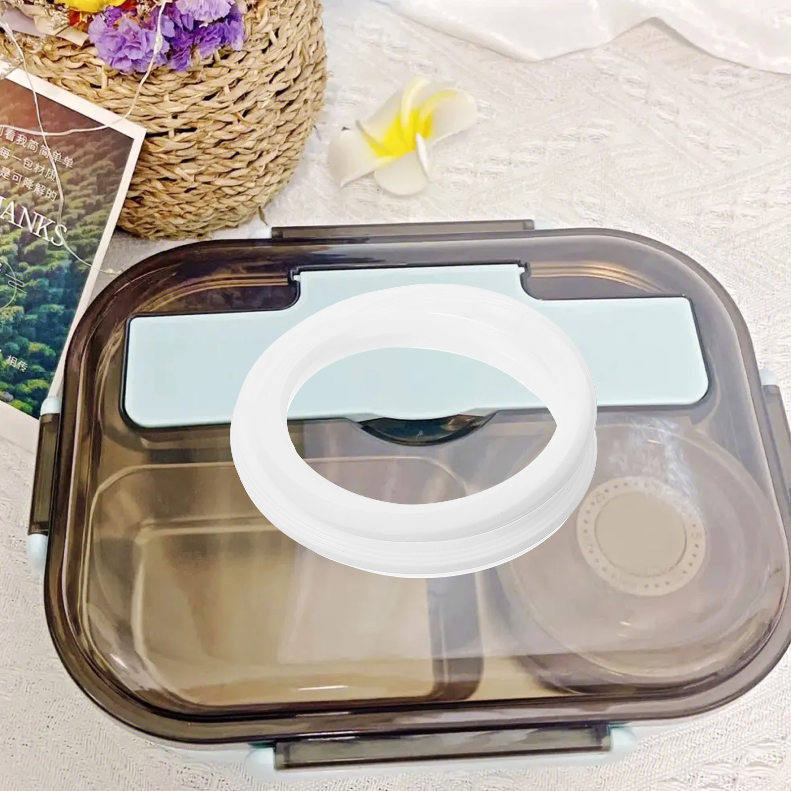 

Silicone Seal For Lunch Box Bento Lid Insulated Container Elastic Box Leakproof Sealing Solution Reusable Grade Easy