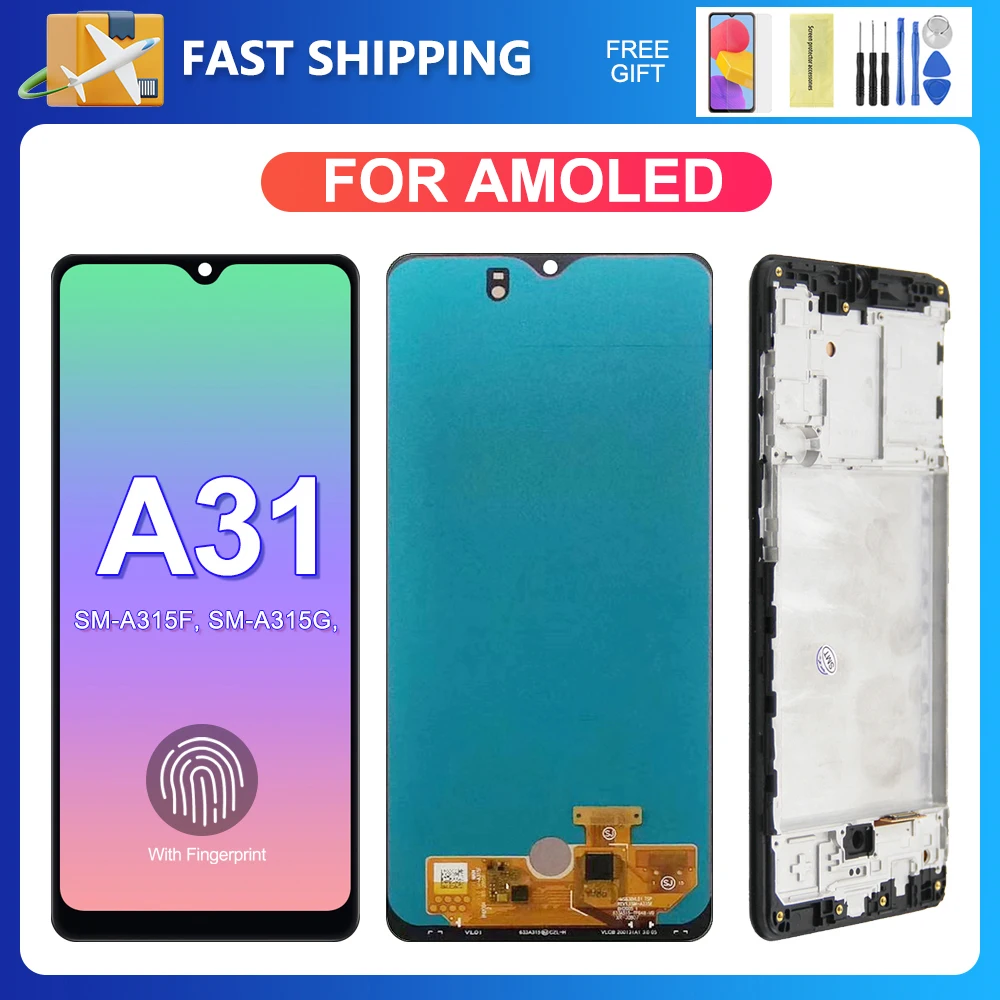 

A31 For Samsung 6.4''For AMOLED A315 A315F A315G/DS A315G A315N LCD Display Touch Screen Digitizer Assembly Replacement