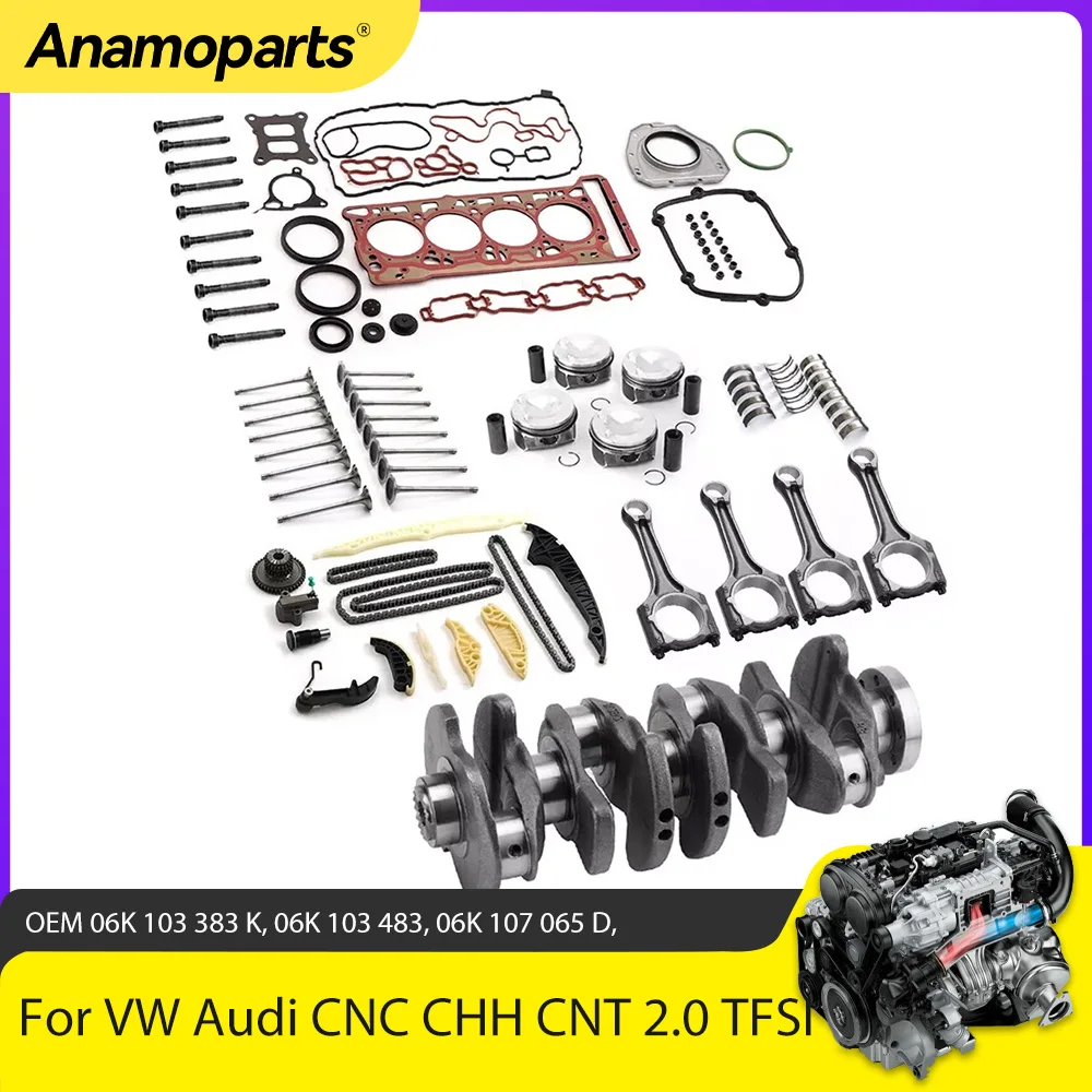 

Engine Part Rebuild Connecting Rods and Bearings Timing Chain Kit Crankshaft Fit 2.0 L L4 Gas EA888 For VW Audi CNC CHH CNT 2.0L