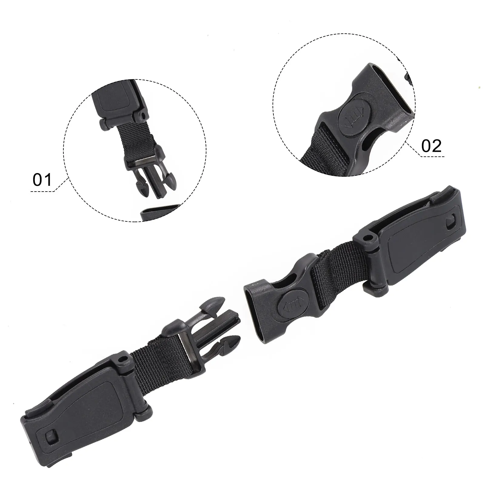 Good Effect High Quality High Precision Useful Safety Strap Buckle Black Tool 1 Pieces ABS + Webbing Dustproof