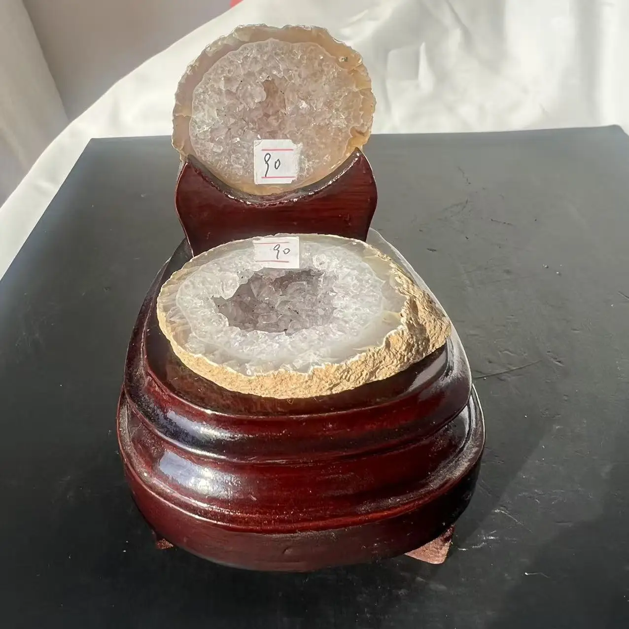 272g 11.5cm Natural Agate Geode Crystal Cluster Reiki+base