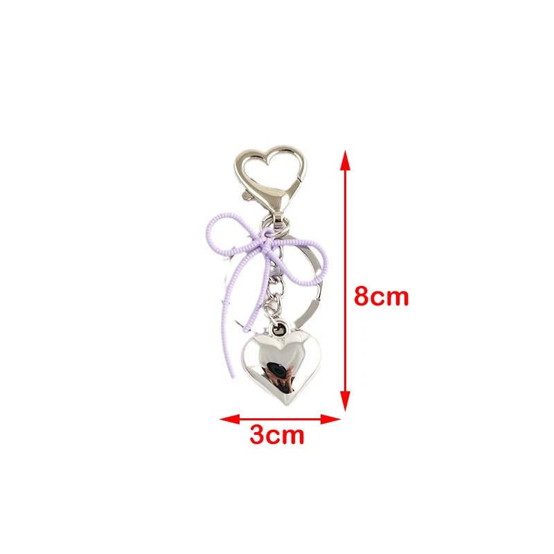 Porte-clés pendentif nœud papillon doux délicat, lanière de téléphone, porte-clés coeur à la mode, accessoires de décoration pour sac à dos, cadeaux