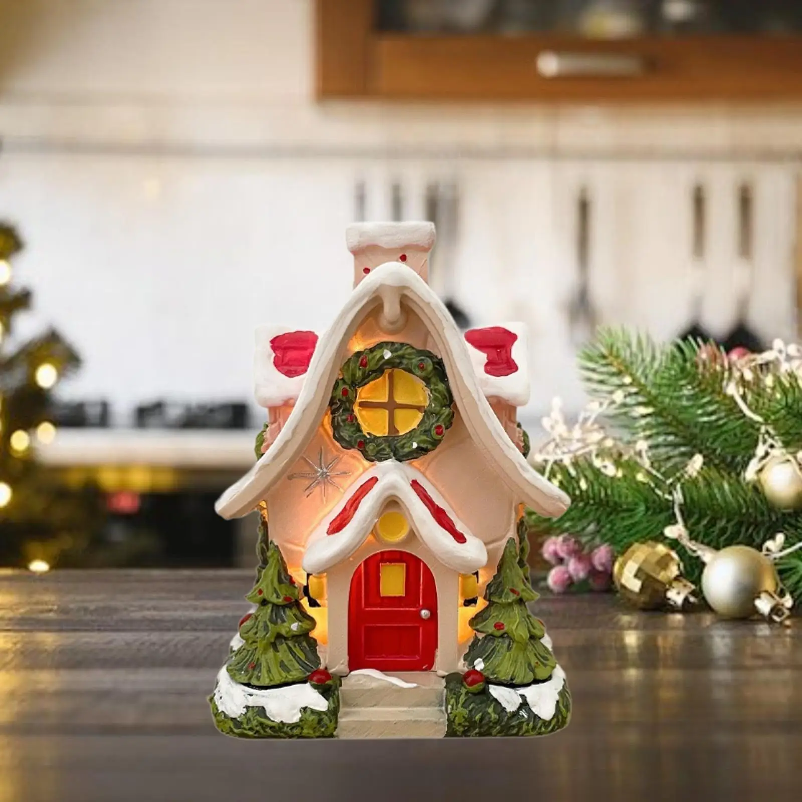 Christmas Figurine Gift Snow House Incense Burner for SPA Bedroom Tea Table