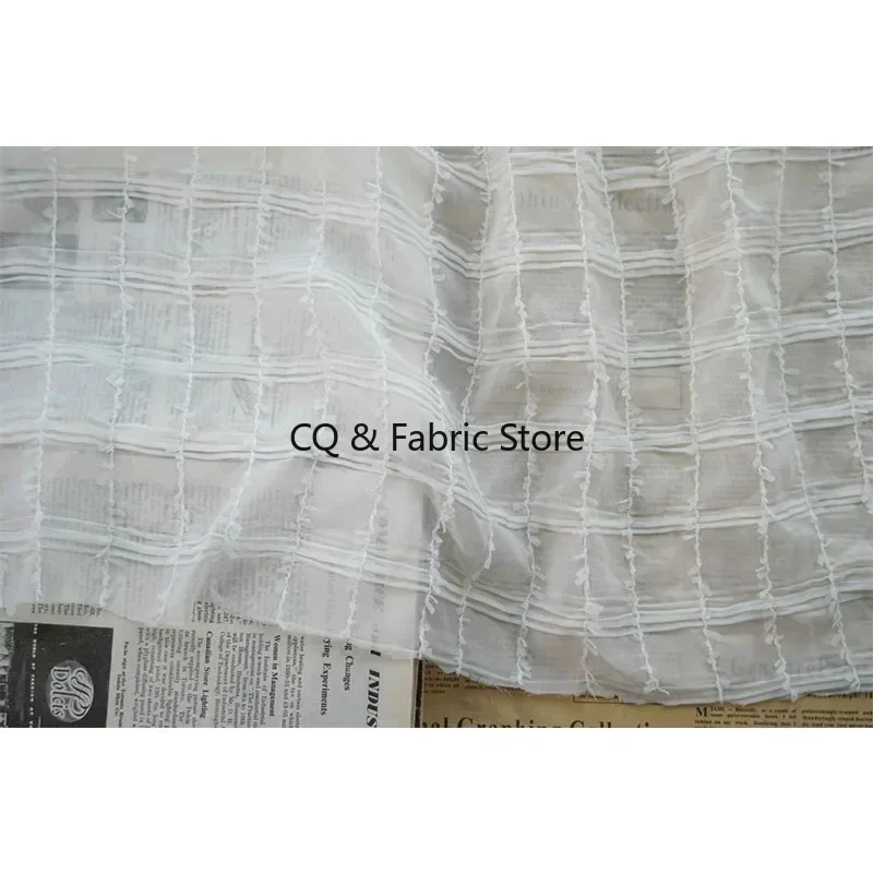 قماش شيفون جاكار مربع صغير طازج تول ناعم للربيع والصيف قميص نسائي فستان ملابس قماش صناعة يدوية قماش ذاتي الصنع