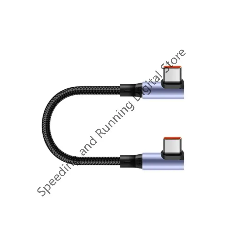 Cable corto de 90 grados USB tipo C a tipo C 6A Cable de carga rápida 15/30cm para Huawei Xiaomi Samsung para banco de energía Cable USB C