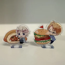 Cartoon Hetalia: Axis Powers Anime Figures Italia Venechiano Ludwig Alfred F. Jones Cute Standing Sign Acrylic Model Xmas Gift