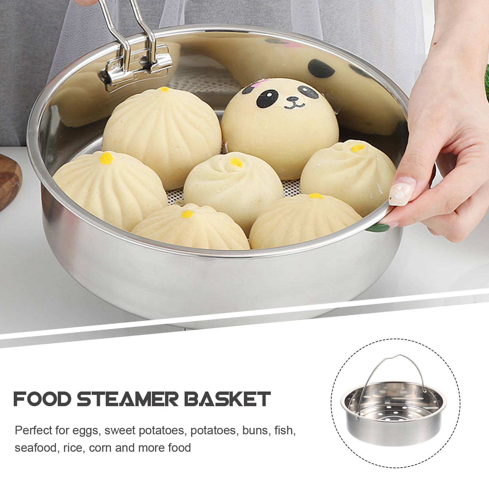 

Electric Cooker Steamer Basket 28Cm Stainless Steel Steaming Basket For Pot Rice Cooker Vegetable Dumpling Food Steamer
