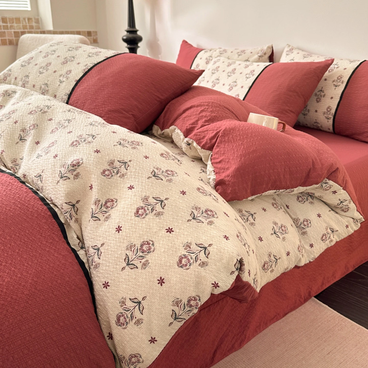 Luxury 4 piece bedding sets with duvet cover Cotton 150m bed quilt cover King size parure de lit Bed sheet set with pillowcase