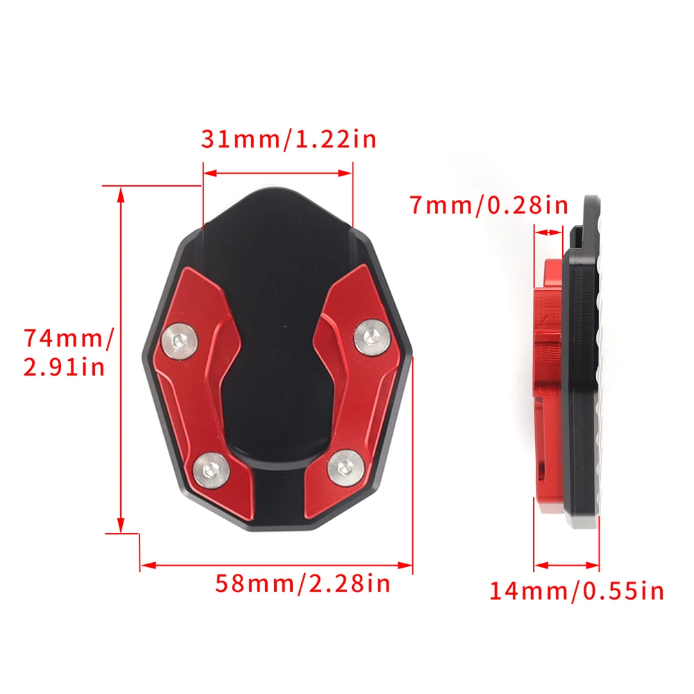 Motocicleta Kickstand Side Stand Extension Pad, Ampliar Placa, Suporte Foot Pad Base para Yamaha N-MAX155 N MAX XMAX 250 125 300