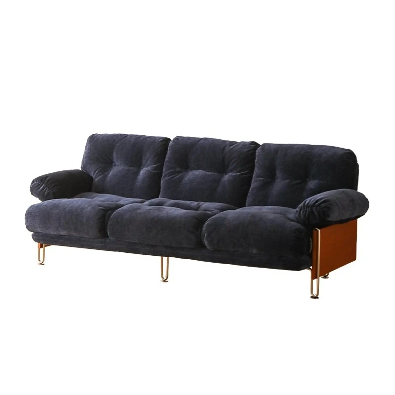 

French fabric sofa medieval small household living room fully dismantled and washed Chenier three-person sofa