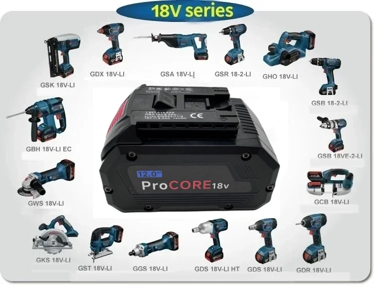 For BOSCH Professional 5S2P 18V 21700 12000Ah Battery ProCORE 18V Li-ion Battery Replacement for BAT609 BAT618 with BMS