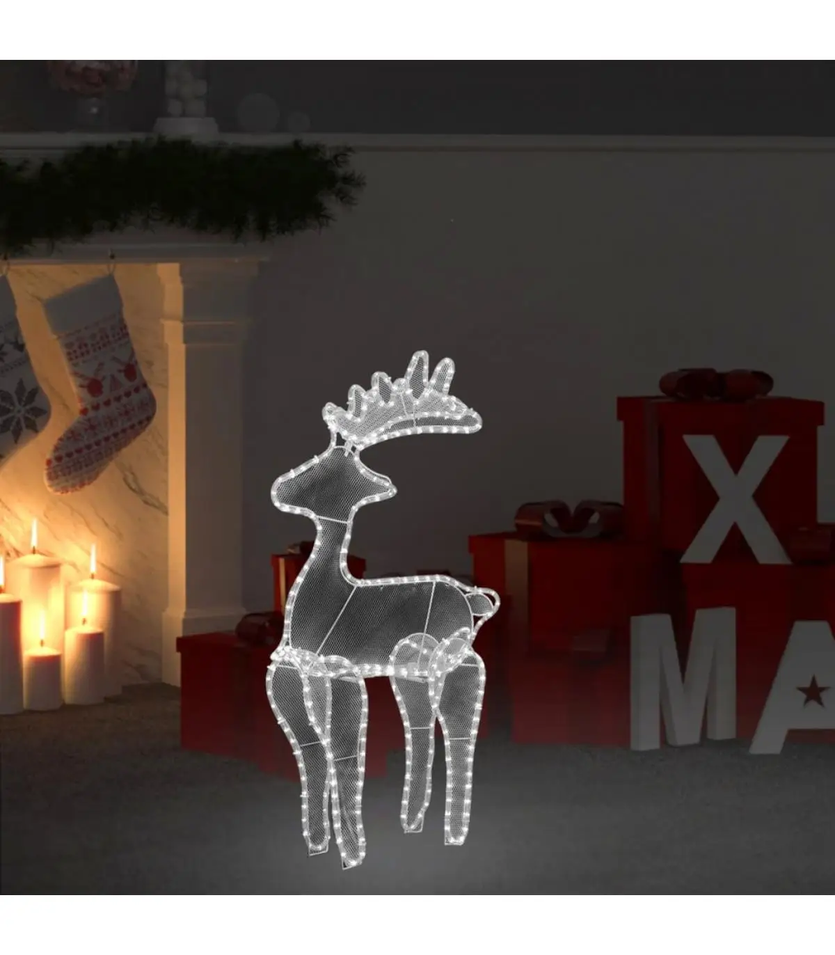 Christmas Christmas reindeer lights with mesh 306 LED 60x24x89 cm