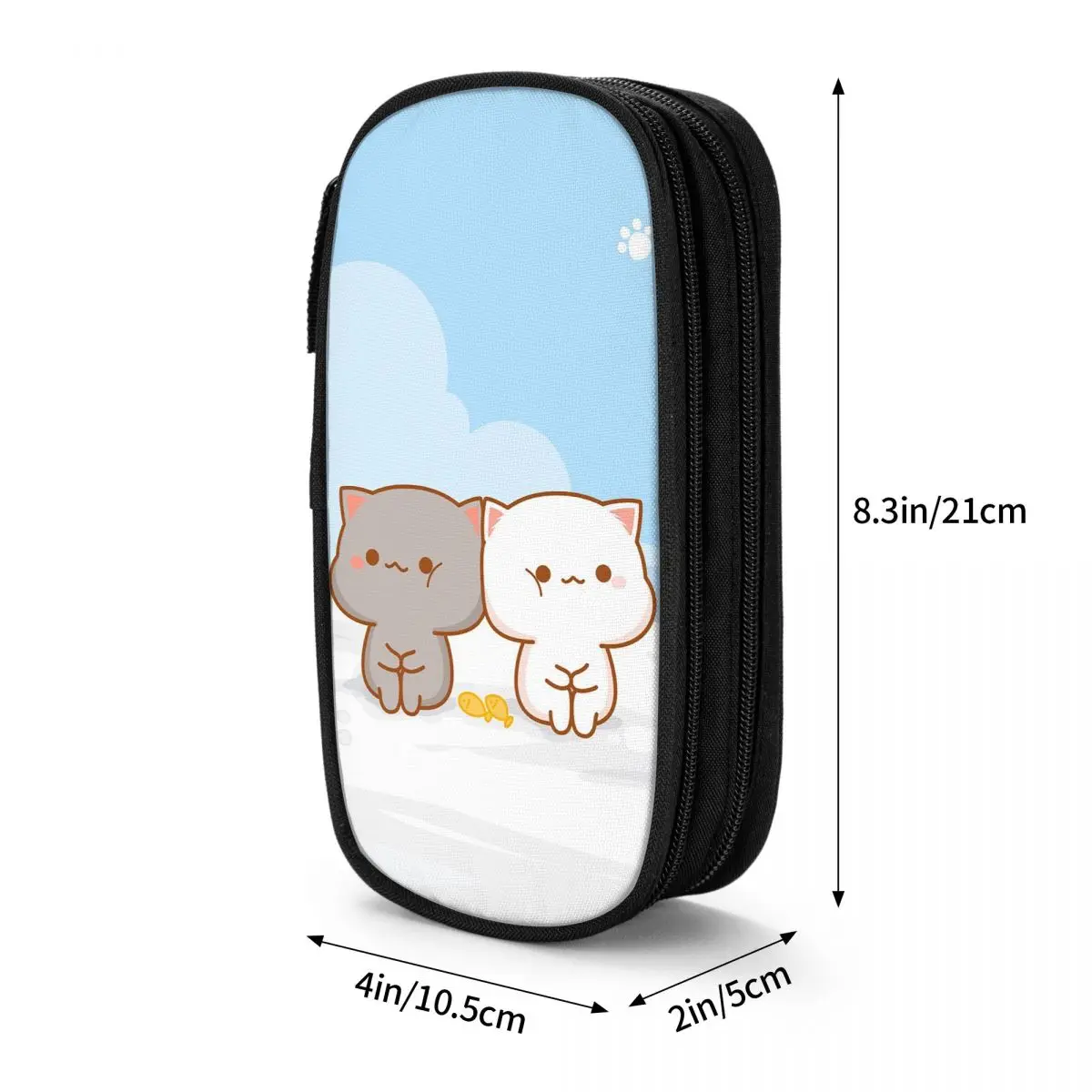 Federmäppchen mit Cartoon-Katze, modisch, Pfirsich und Goma Mochi, Stiftbox, Tasche, Mädchen, Jungen, große Aufbewahrung, Studenten, Schule, Kosmetik-Bleistiftbeutel