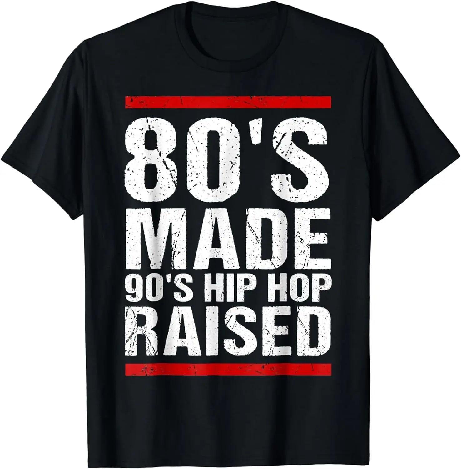 80's Made 90's Hip Hop Raised Women's Crew Neck Casual Short Sleeve Vintage Summer Graphic T-Shirt