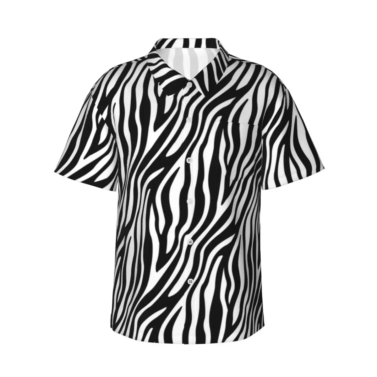 

Zebra Hawaii Shirt Mens Vacation African Animal Stripes Casual Shirts Short-Sleeve Street Style Design Cool Oversize Blouses