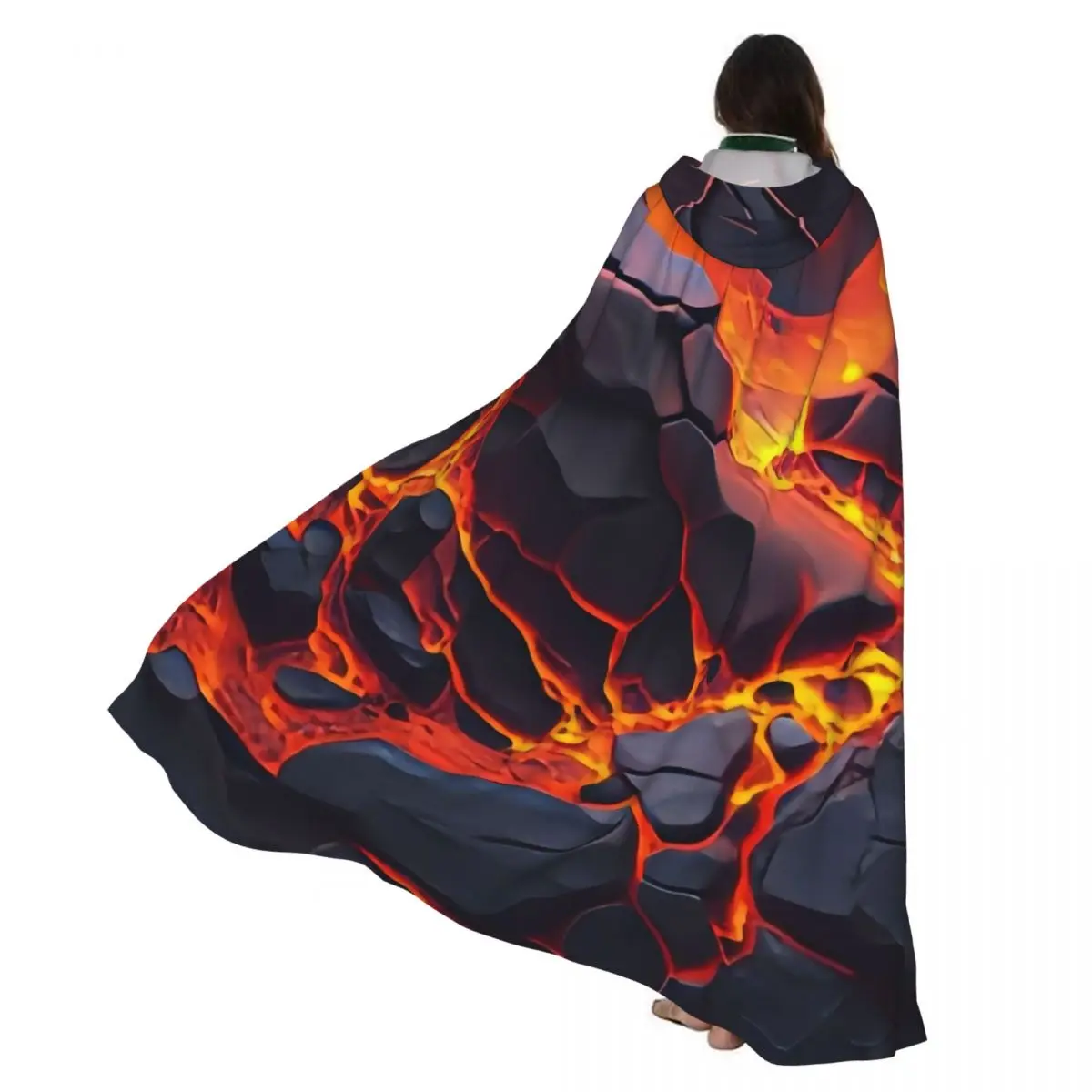 

Magma Volcano Lava Fire плащ с капюшоном пальто Хэллоуин косплей костюм вампир дьявол волшебник накидка платье вечерние