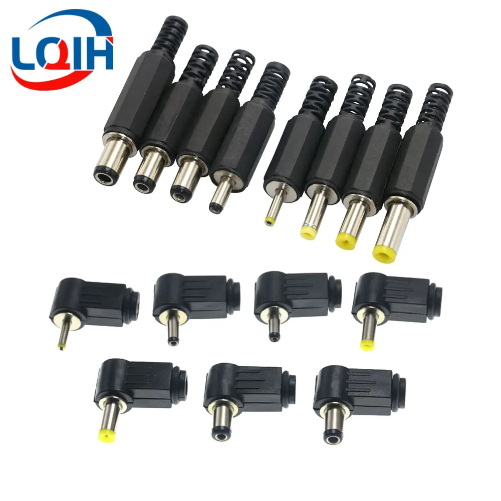 10 SZTUK Wtyczka zasilania DC 2,5 * 0,7 mm 3,5 * 1,1 / 1,3 mm 4,0 / 4,8 * 1,7 mm 5,5 * 2,1 mm 5,5 * 2,5 mm 6,3 * 3,0 mm Wtyczka złącza adaptera 2,5X0,7 mm