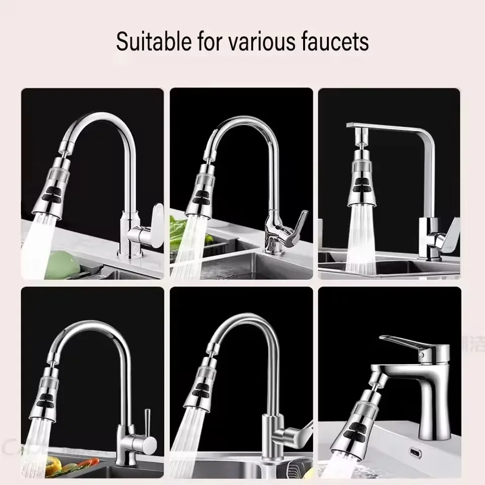 1pc Faucet Extender 360 Rotation Sprayer Kitchen Taps Anti-Splash Tap Booster Shower and Water Saving Faucet Three Modes
