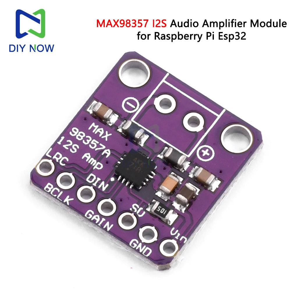 MAX98357 I2S Audio Amplifier Module Audio Amplifiers Filterless Class D Amplifier Supports for ESP32 Raspberry Pi DC 2.5V-5.5V