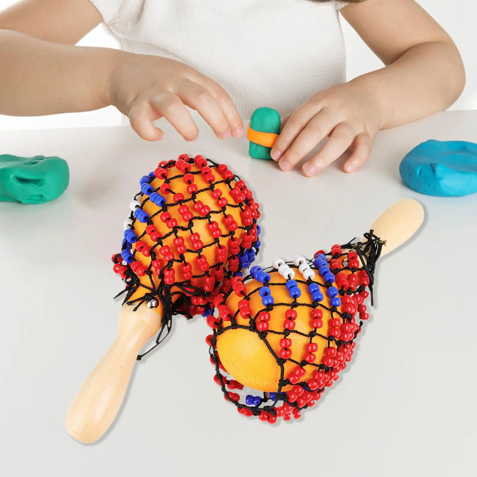 

2Pcs Wood Maracas Portable Hand Percussion for Concert Game Playing Birthday