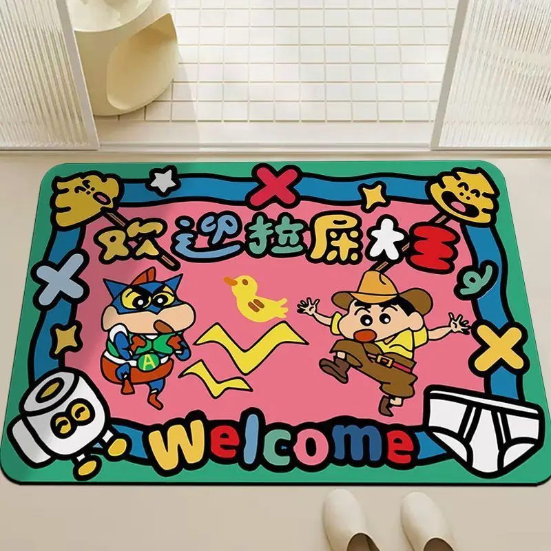 تلوين شين تشانورادا نيني ساتو ماساو الكرتون الطرفية المنزل الكلمة حصيرة الحمام المرحاض الباب عدم الانزلاق ماصة الكلمة حصيرة #6