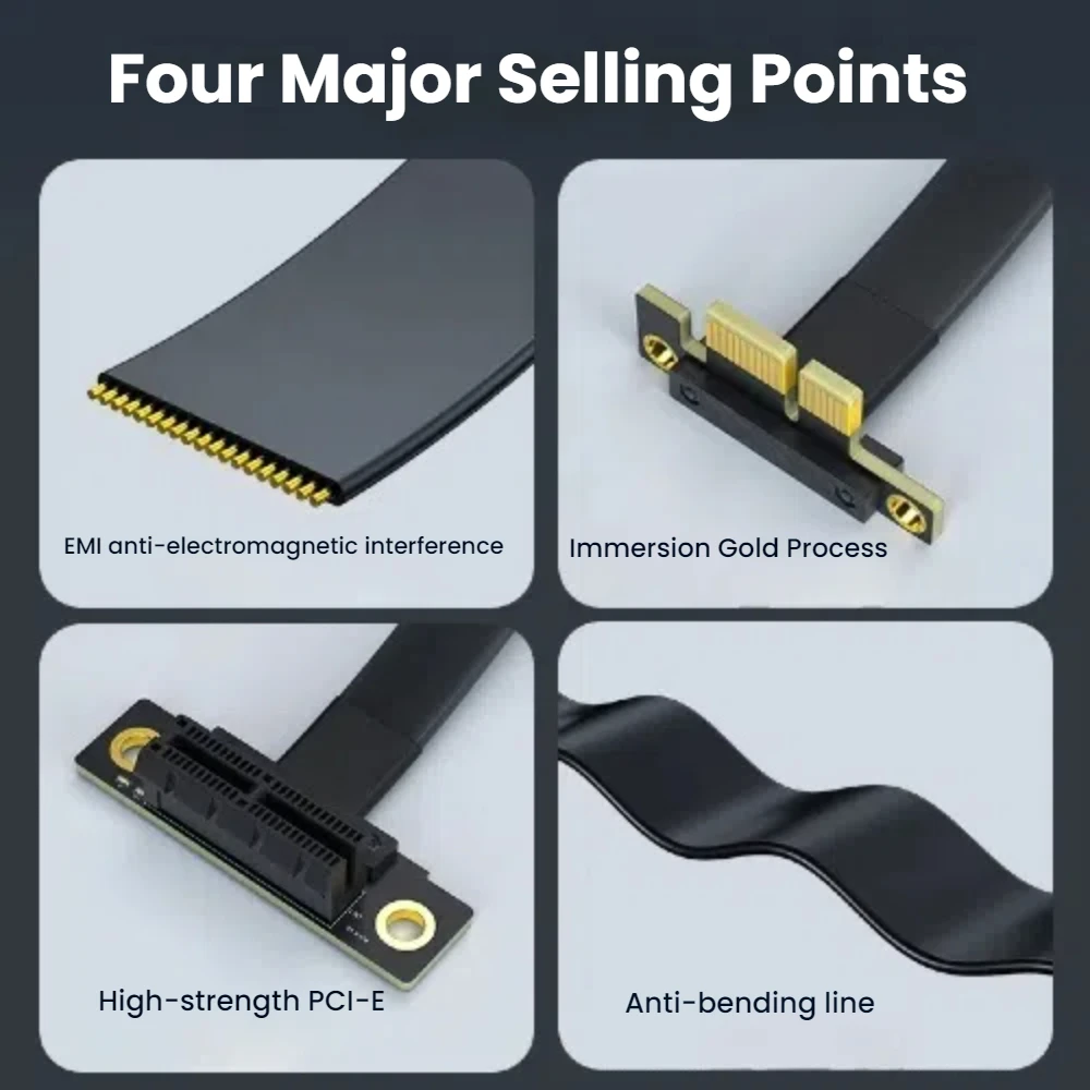 TISHRIC PCIe 3.0 x1 إلى x1 5/10/15/20 سم PCIE X1 Riser Cable 1GB/s 180 / 90 درجة زاوية تمديد كابل لأجهزة PCIE