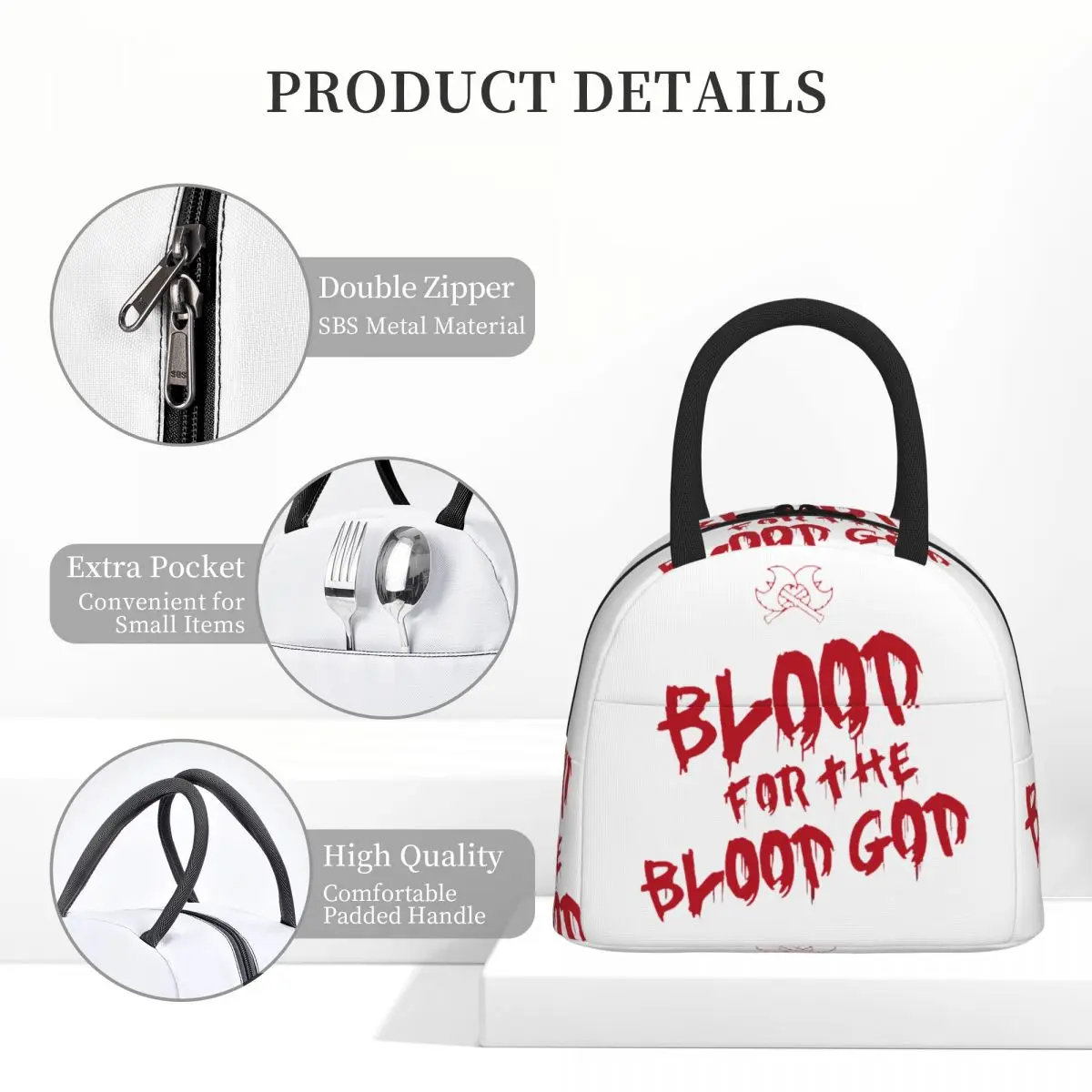 

Khorne Chaos God Graffetti Blood The Blood God Fantasy Version Insulated Lunch Bag Thermal Food Box Tote Portable Lunch Boxes