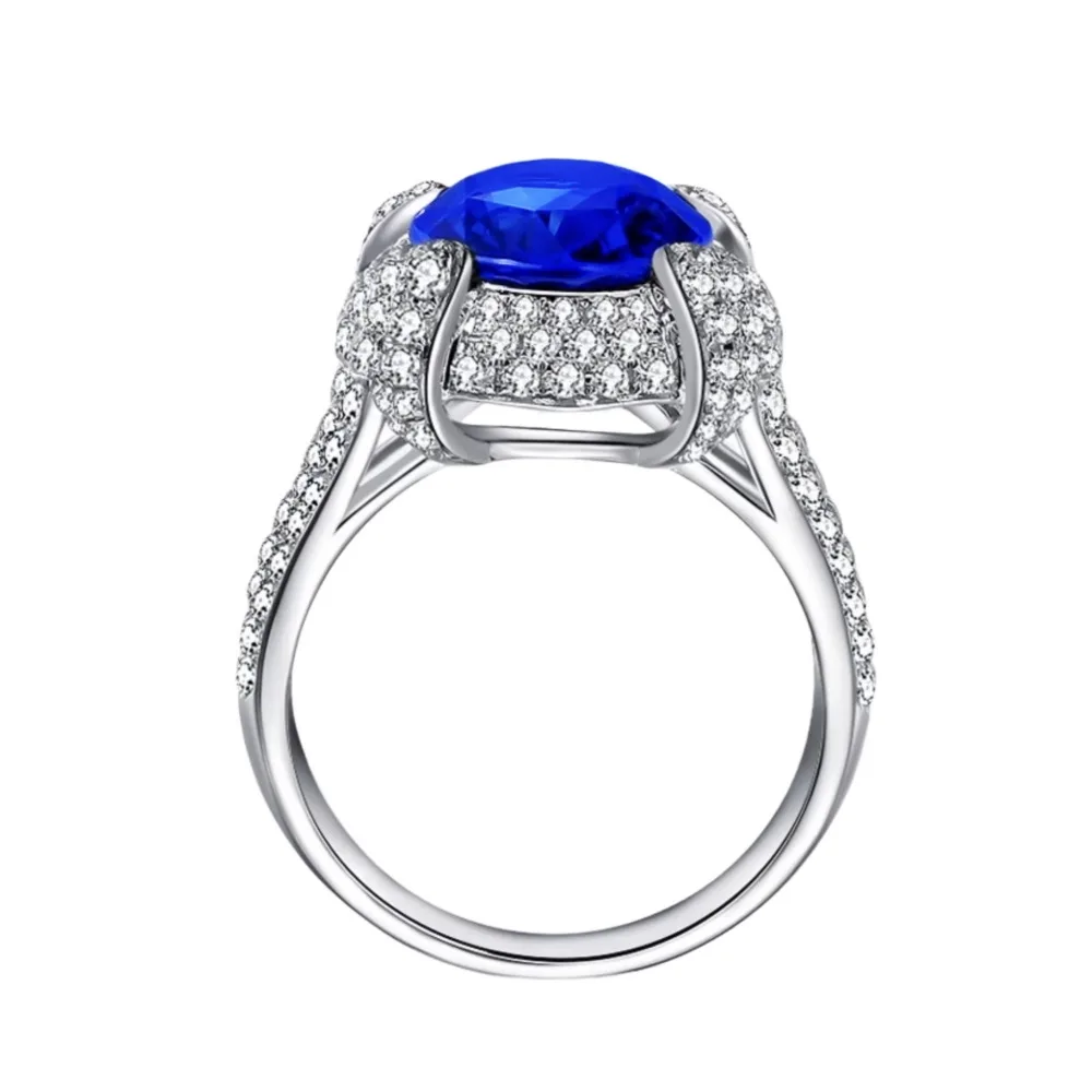 خاتم أزياء من الحجر الأزرق ذو مزاج متعدد الاستخدامات للنساء