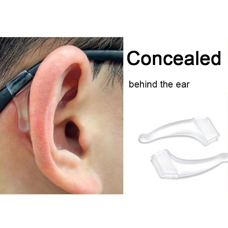 【1Pair Anti Slip Glasses Ear Hooks Tip Eyeglasses Grip Temple Silicone Anti-Skid Holder Glasses Frame Leg Sleeves】