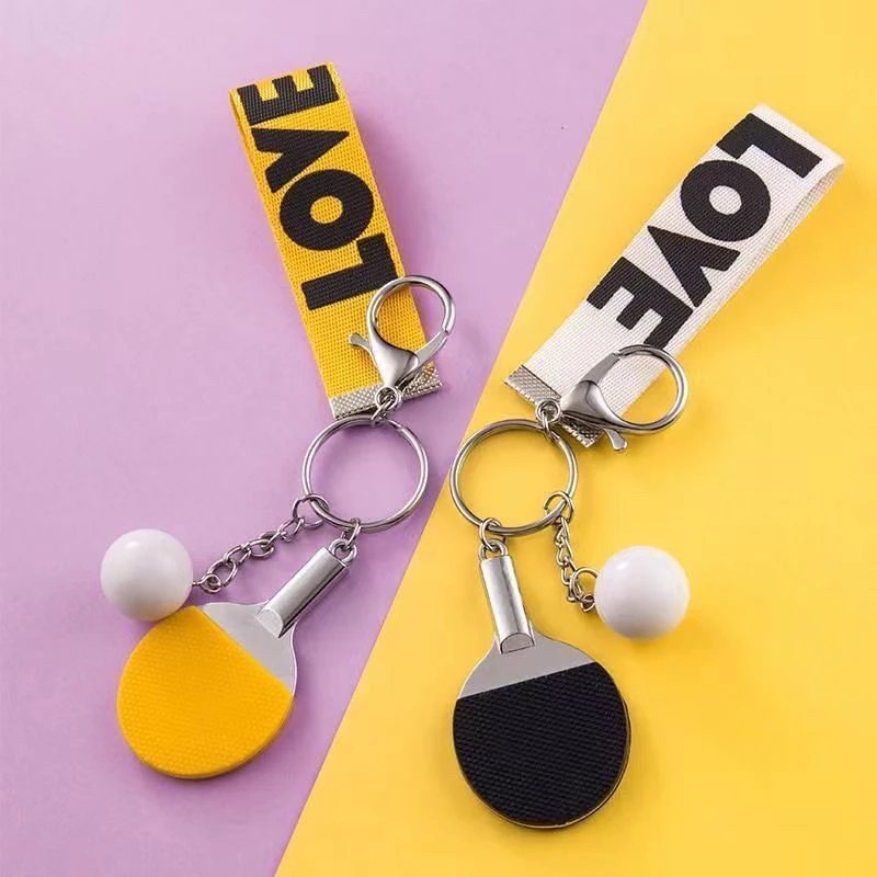 7 Colors Mini Ping Pong Table Tennis Ball Keychain Sports Fans Key Ring Decoration Souvenir Gift Ornament Accessories