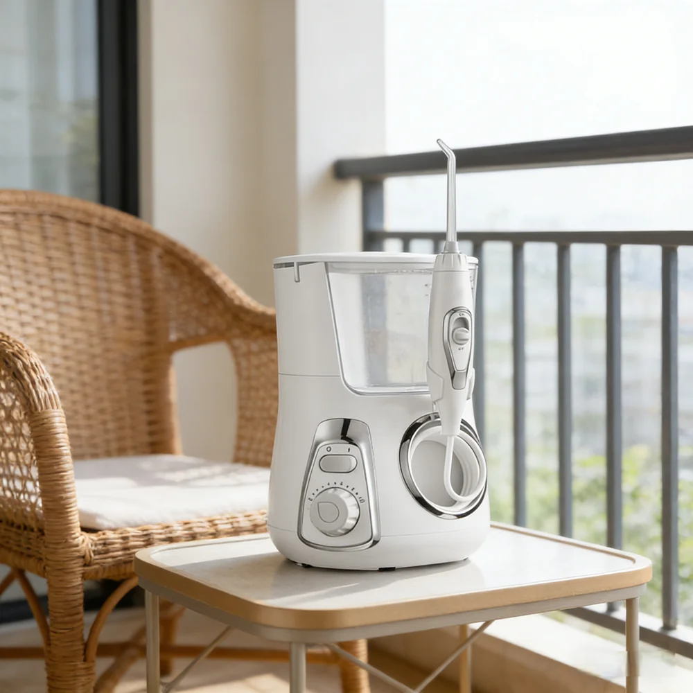 

Настольный стоматологический ирригатор для воды с 360° ° Ирригация, 10 режимов, 5 насадок, 800 мл, IPX7, водонепроницаемый домашний уход за полостью рта