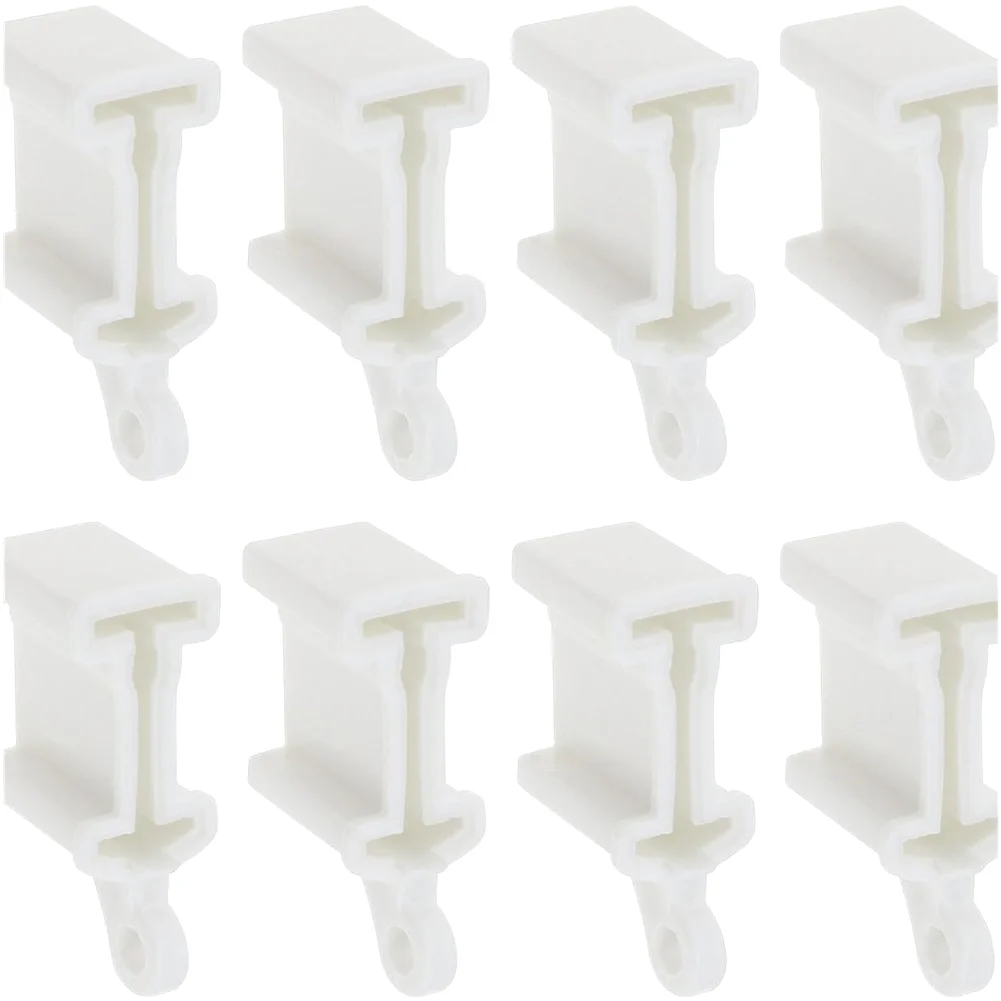 8pcs White End for Curtain Tracks Flexible Bendable Type Fits 1cm Edge Width 3.9x1.3x2.4cm Plastic Track Fittings